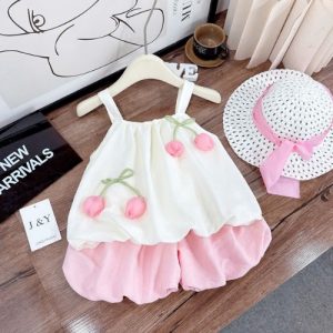 set bộ quần áo đính hoa tulip