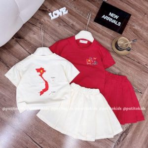 set váy cờ đỏ sao vàng