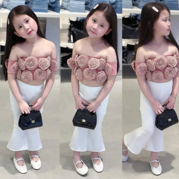 croptop quần áo sành điệu cho bé gái
