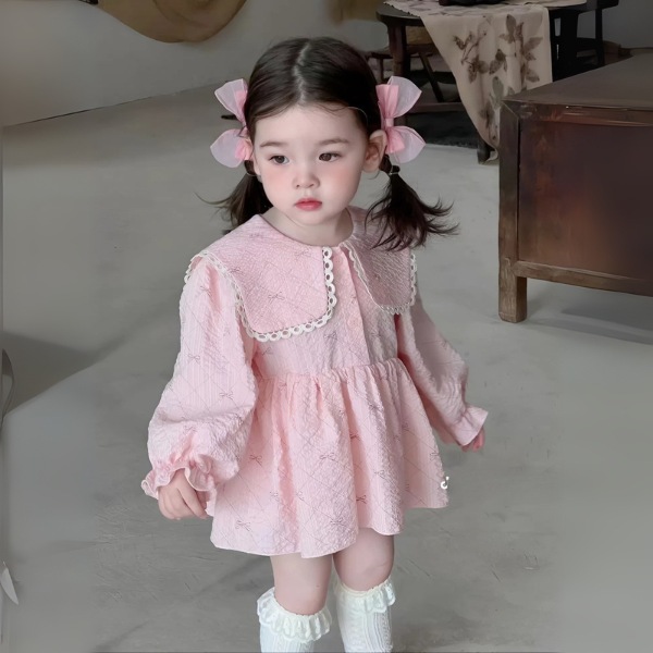 đầm babydoll cho bé gái màu hồng