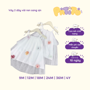 Váy 2 Dây Vải Ren Bé Gái Patito Kids