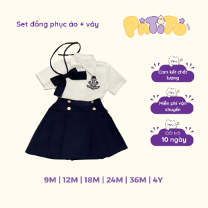 Set Đồng Phục Áo Váy Bé Gái Patito Kids