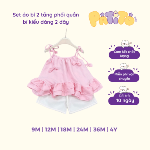 Set Áo Bí 2 Tầng 2 Dây Bé Gái Patito Kids