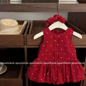 váy bé gái chấm bi đỏ tùng xoè công chúa