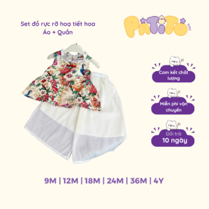 Set Đồ Họa Tiết Hoa Bé Gái Patito Kids