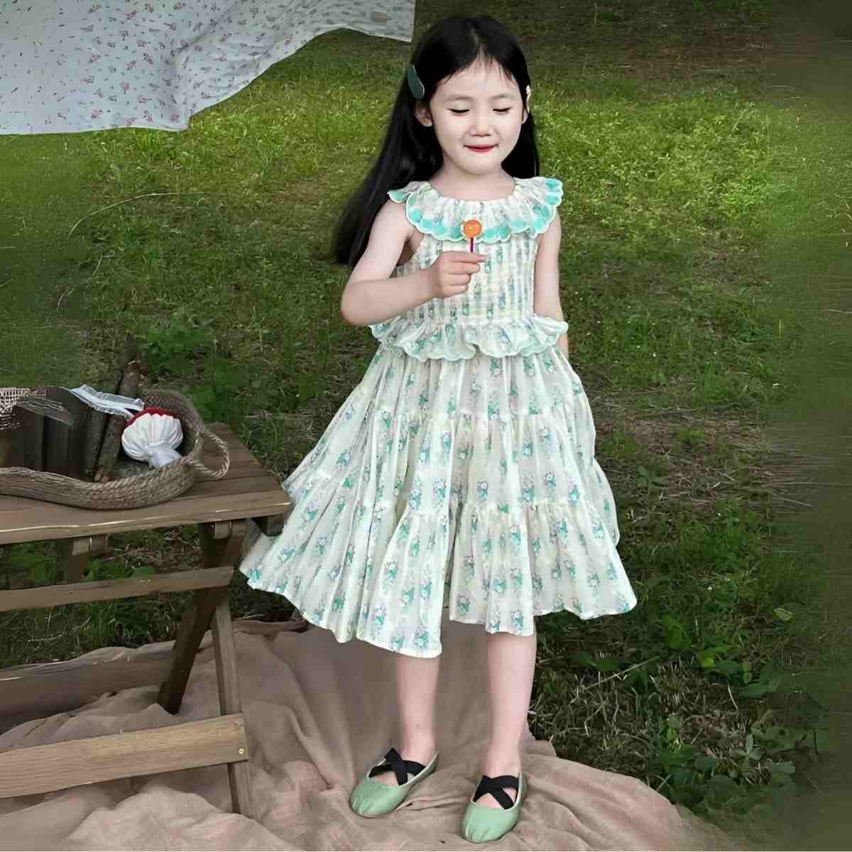  váy xòe tầng dễ thương cho bé yêu