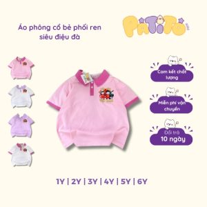áo phông cổ bẻ phối ren