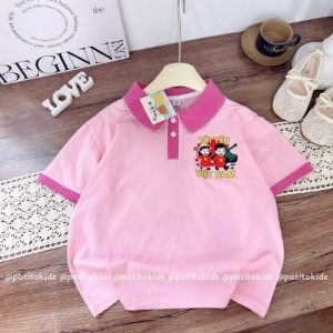 áo phông cổ bẻ phối ren