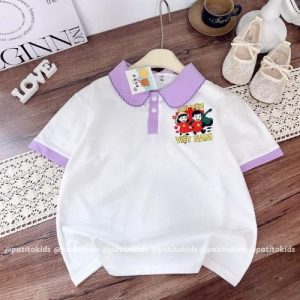 áo phông cổ bẻ phối ren