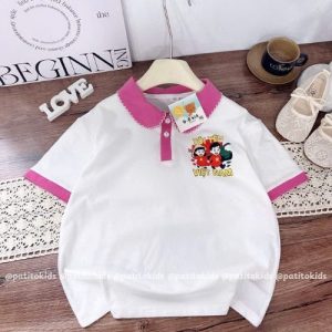 áo phông cổ bẻ phối ren